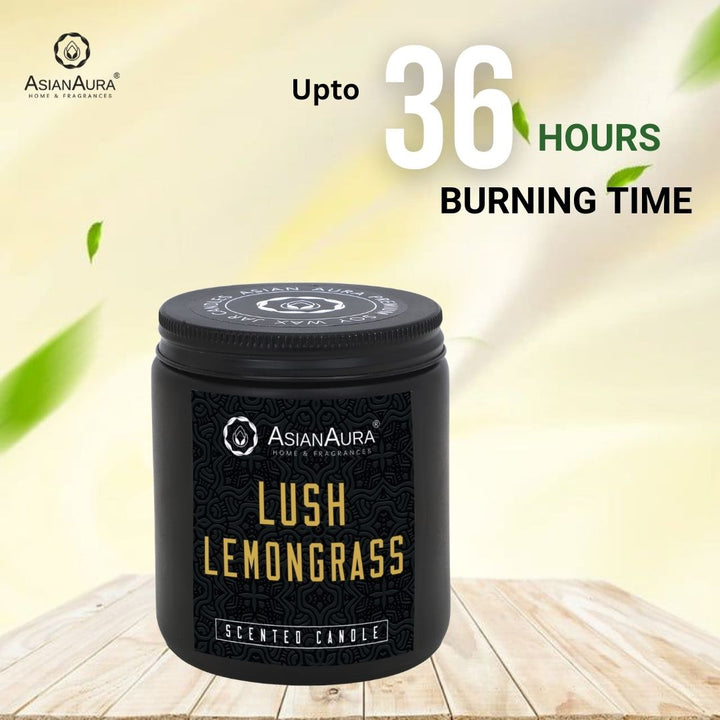 Black Screw Jar Candle - Lush Lemongrass