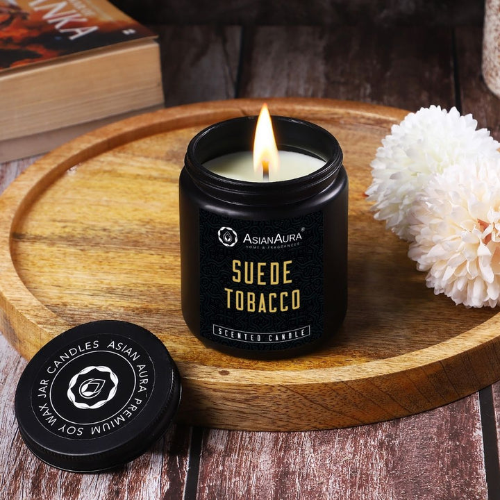 Black Screw Jar Candle - Suede Tobacco
