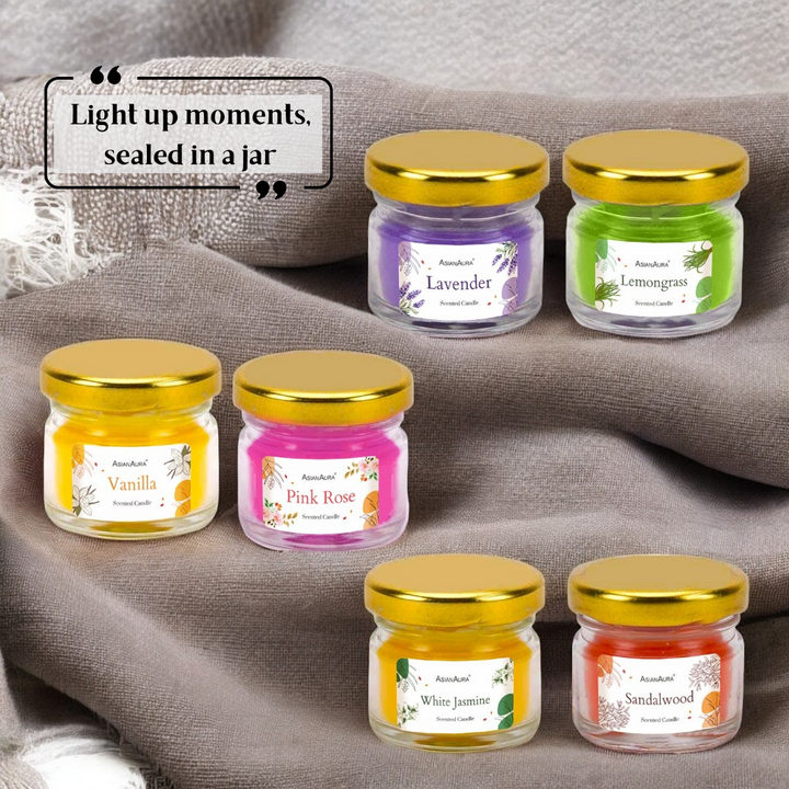 Mini Glass Jar Candle - 31 ml (Pack of 6)