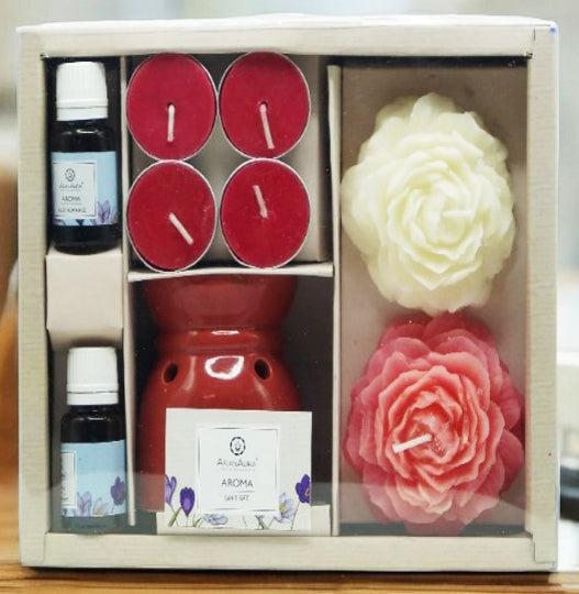 Aroma Diffuser Giftset with Floater Candles | Rose Fragrance