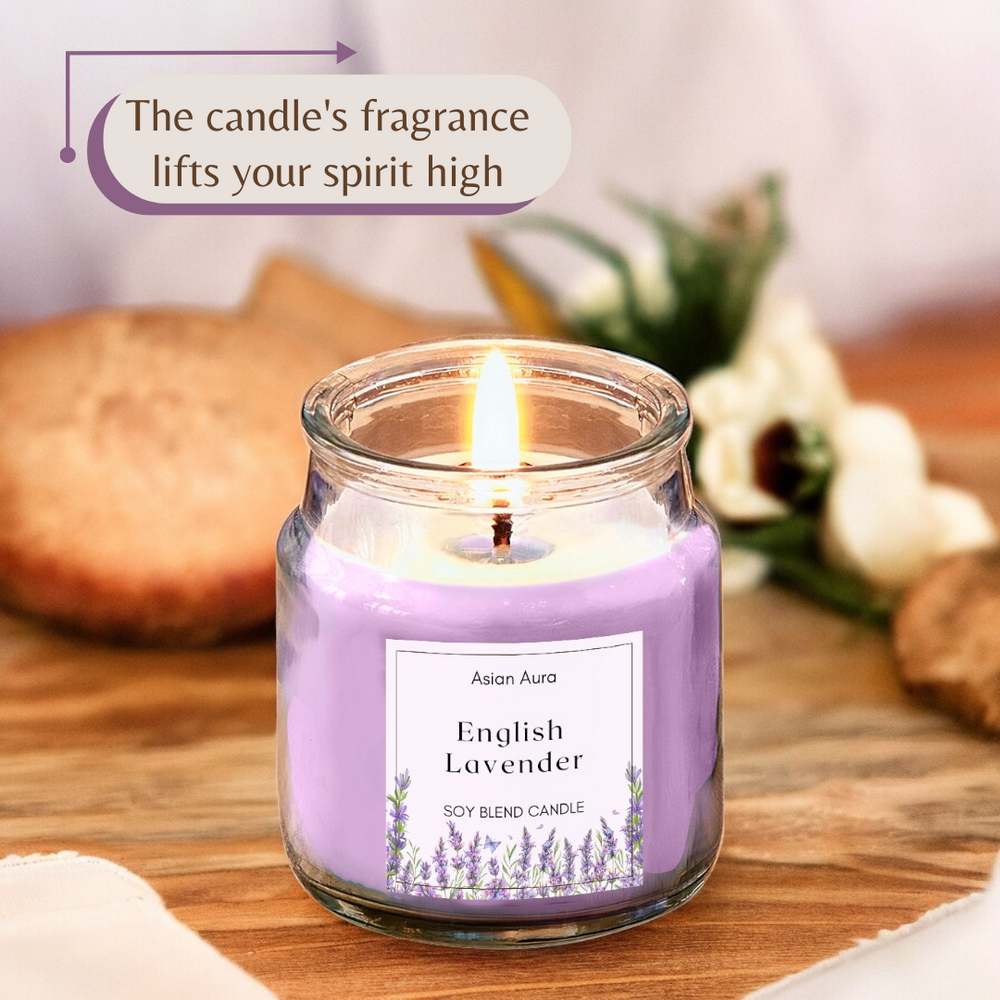 Lavender jar candle for home fragrance