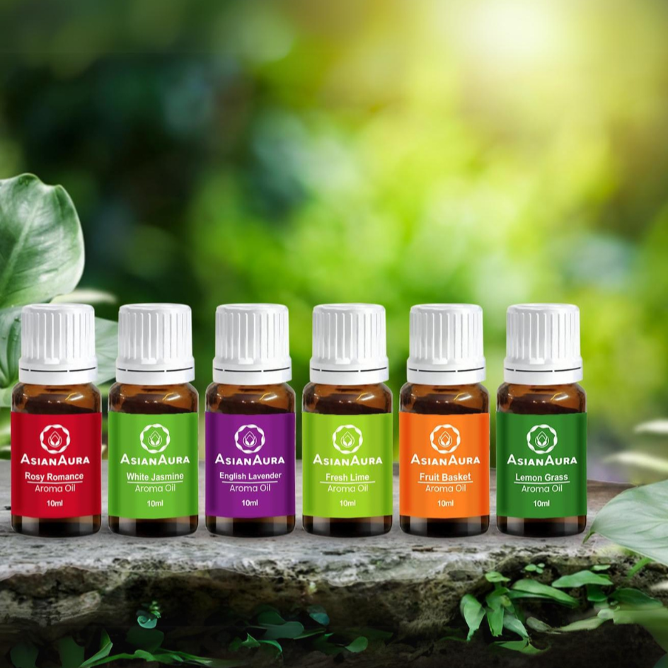 Asian Aura Aroma Oil Set of 6 for Diffusers