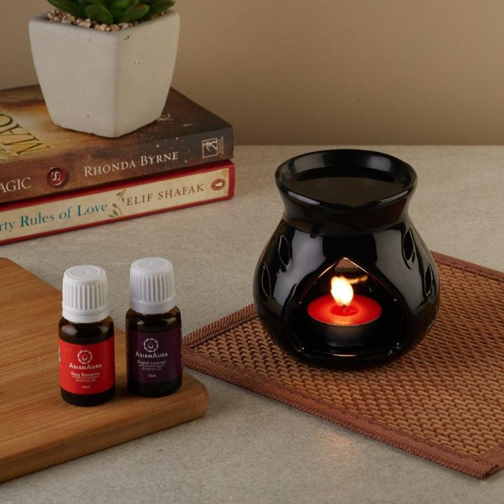 Black Candle Aroma Diffuser with Tea-Light Candle