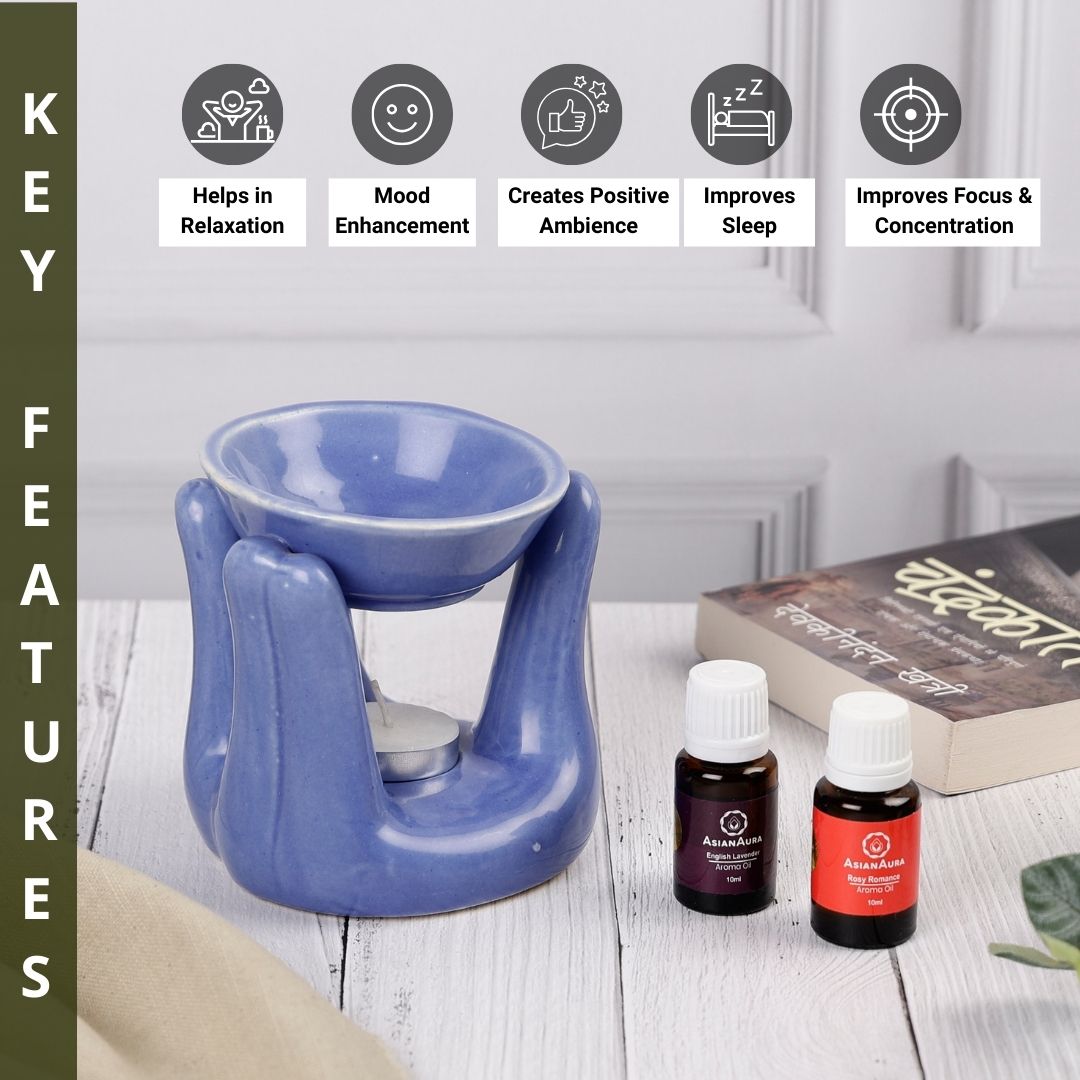 Purple Hand Ceramic Candle Diffuser for Aromatherapy