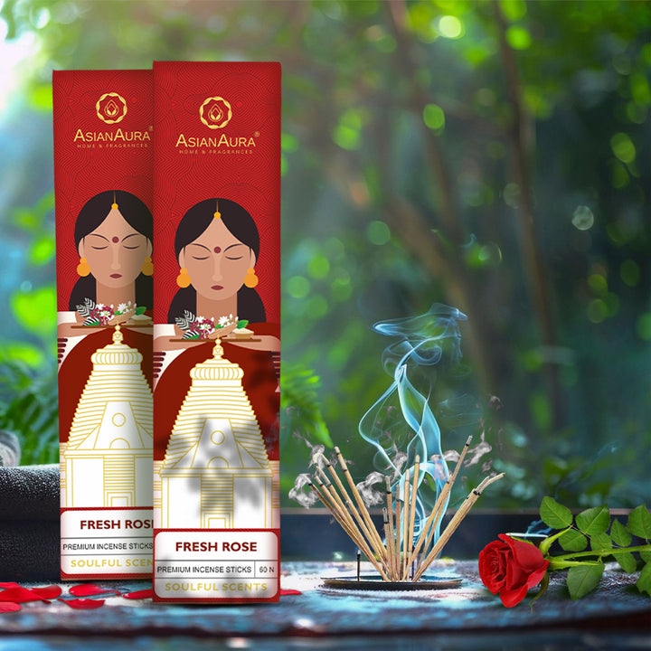 Premium Incense Sticks - Fresh Rose (60N)