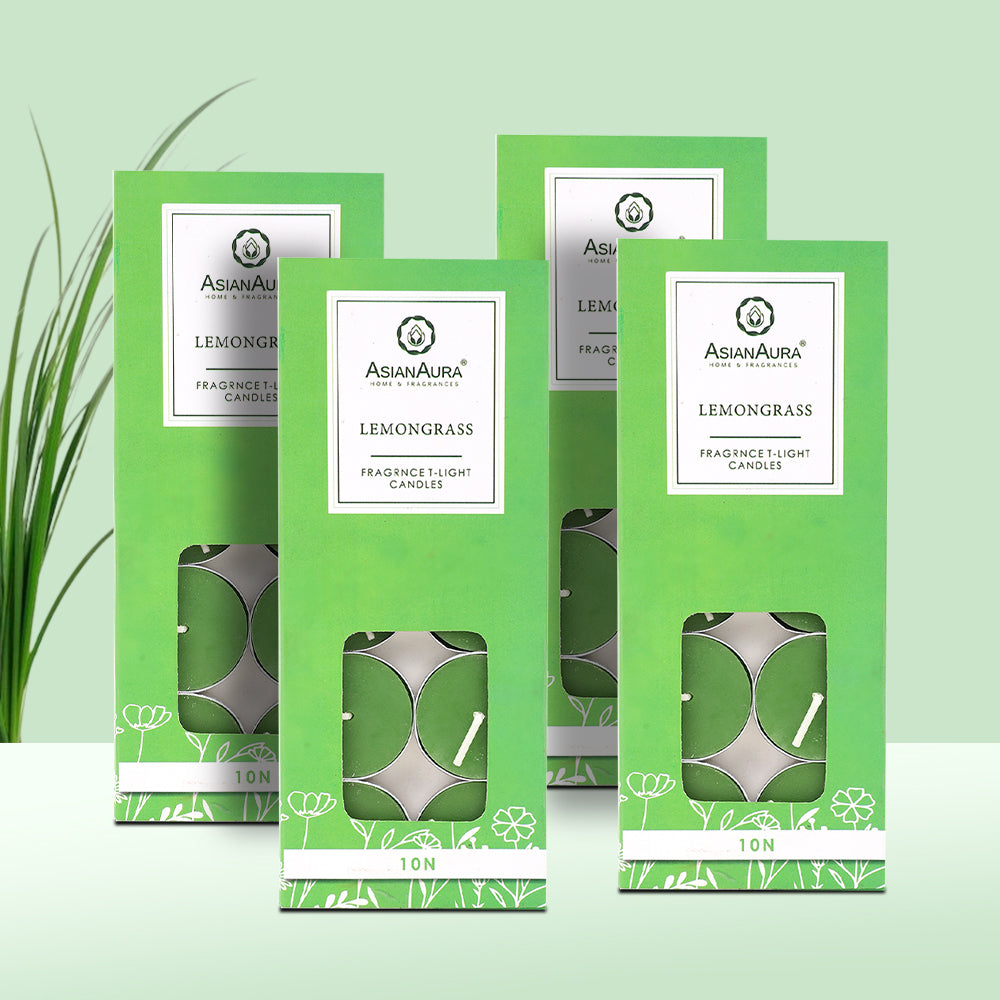 Lemongrass T-Light Candles - Pack Of 10