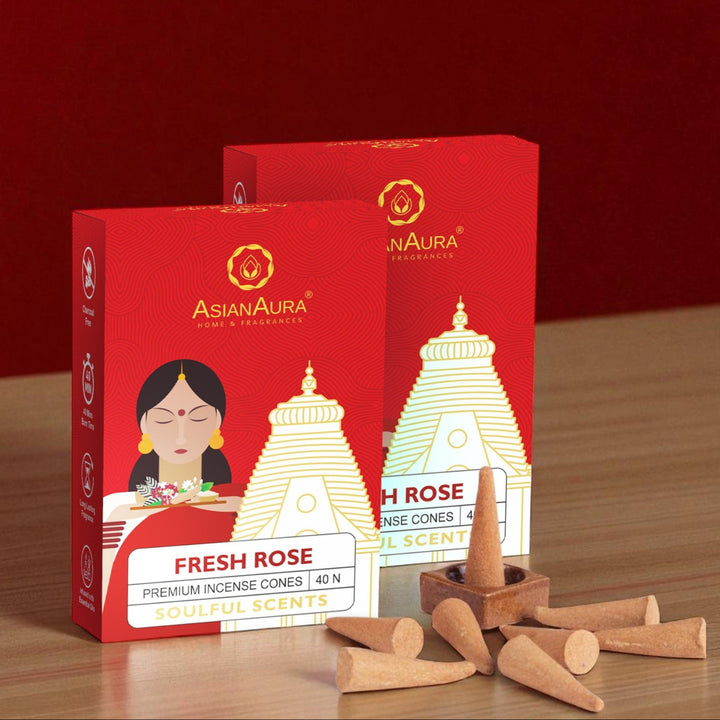 Premium Incense Cones - Fresh Rose (40N)