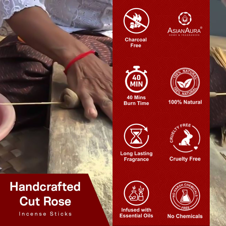 Premium Incense Sticks - Fresh Rose (60N)
