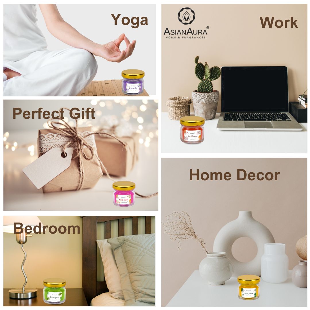 Decorative mini glass jar candles for festive décor