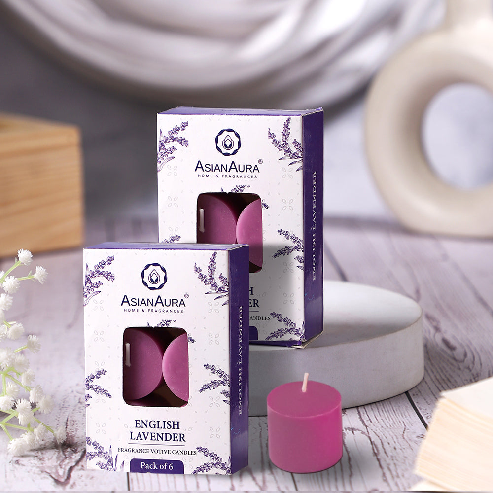 English Lavender Votive Candles - Pack of 6