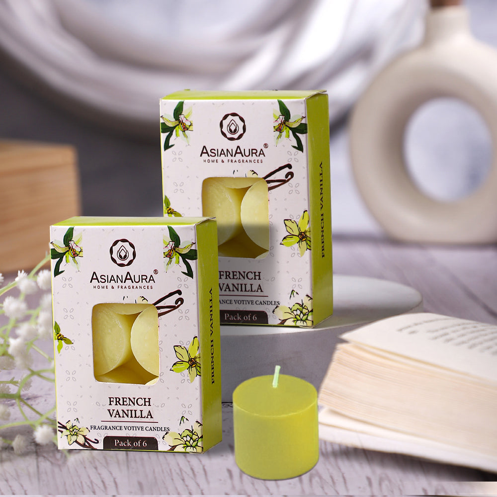 French Vanilla Votive Candles - Pack of 6