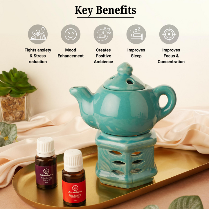 Kettle Shaped Ceramic Candle Diffuser for Aromatherapy