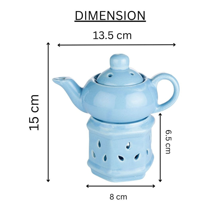 Light Blue Ceramic Oil Burner with Tea Light Candle
