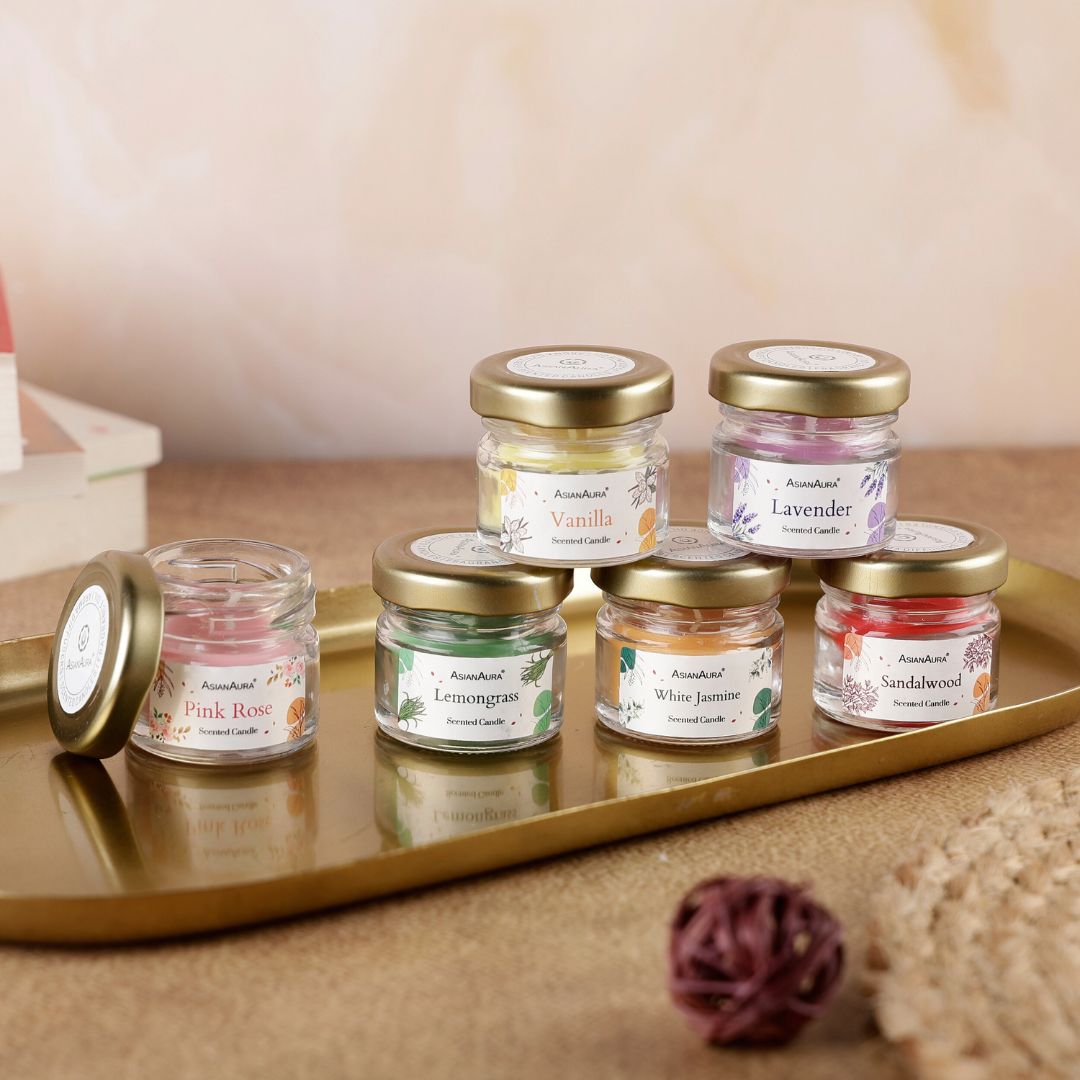 Mini Glass Jar Candle 31 ml Pack of 12 by Asian Aura
