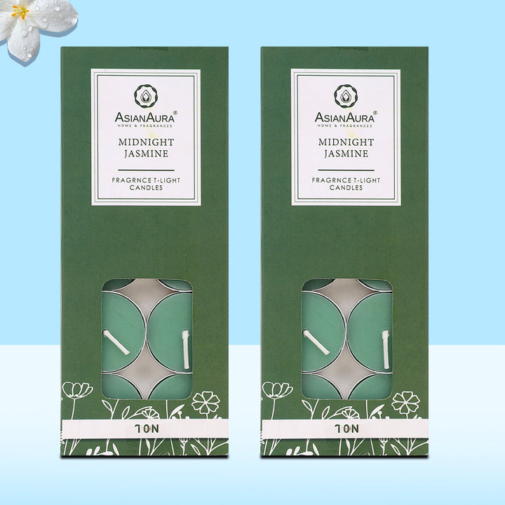 Midnight Jasmine T-Light Candles - Pack Of 10