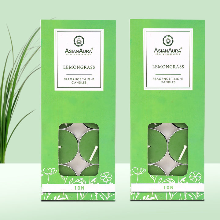 Lemongrass T-Light Candles - Pack Of 10