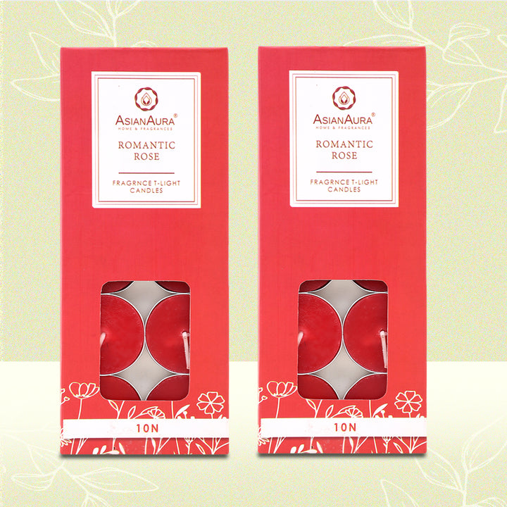 Romantic Rose T-Light Candles - Pack Of 10