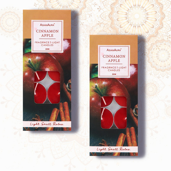 Apple Cinnamon T-Light Candles - Pack Of 20