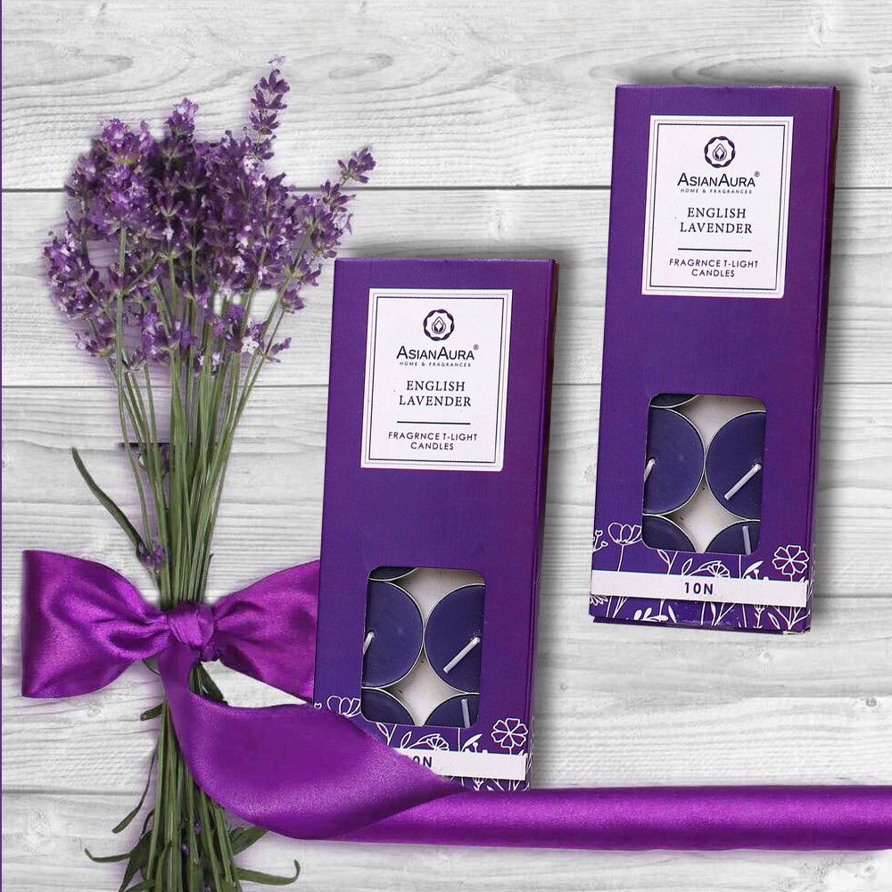 English lavender T-Light Candles - Pack Of 10