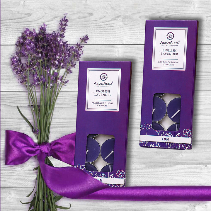 English lavender T-Light Candles - Pack Of 10