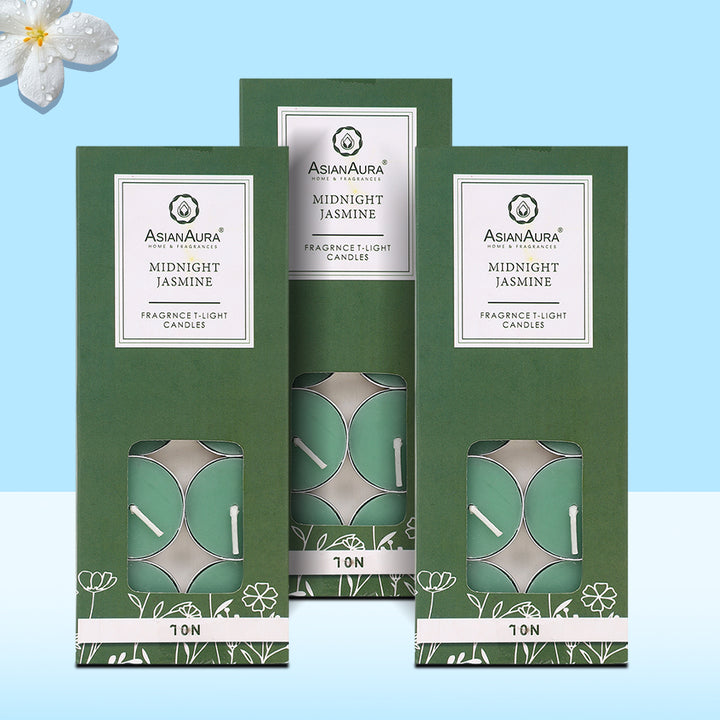 Midnight Jasmine T-Light Candles - Pack Of 10