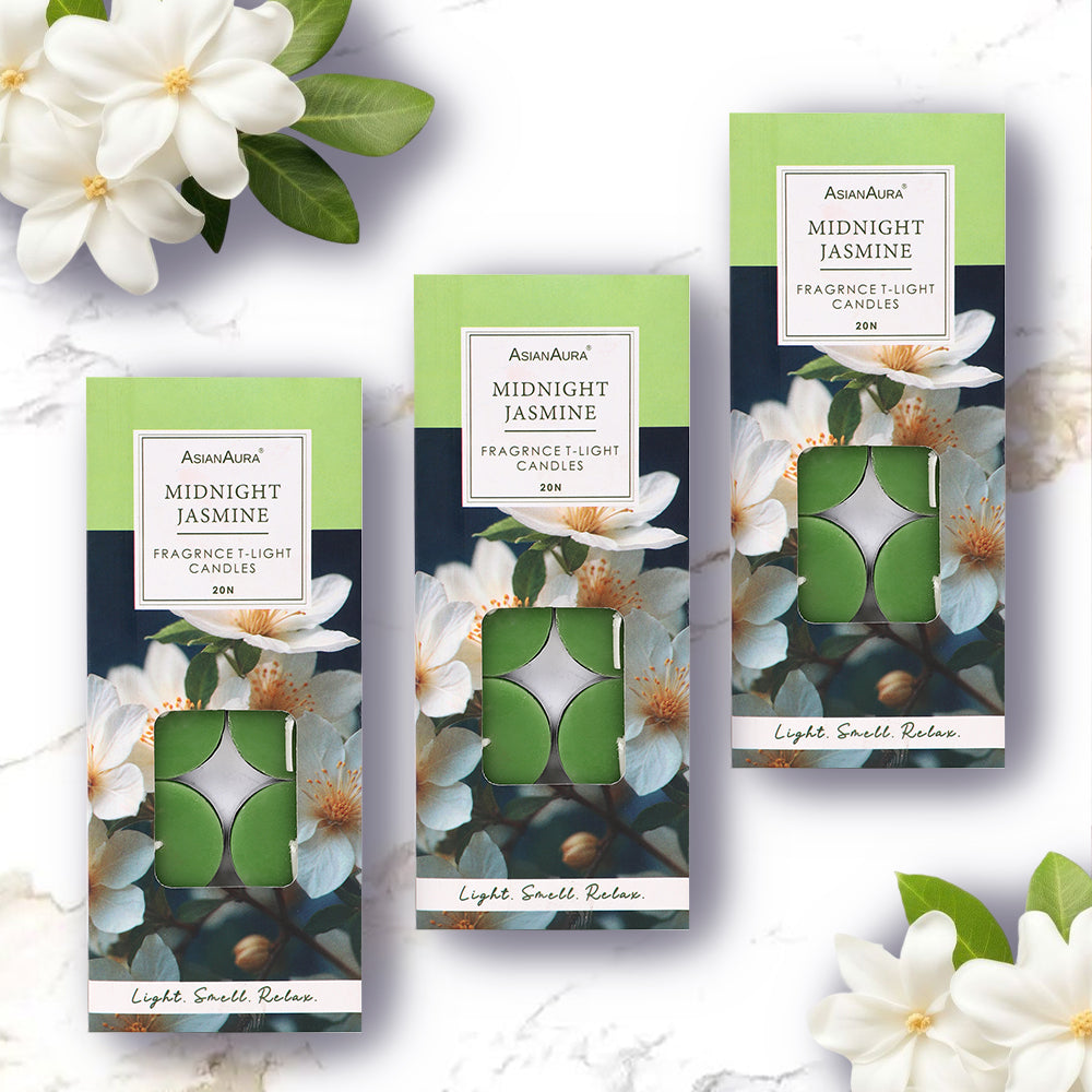 Midnight Jasmine T-Light Candles - Pack Of 20