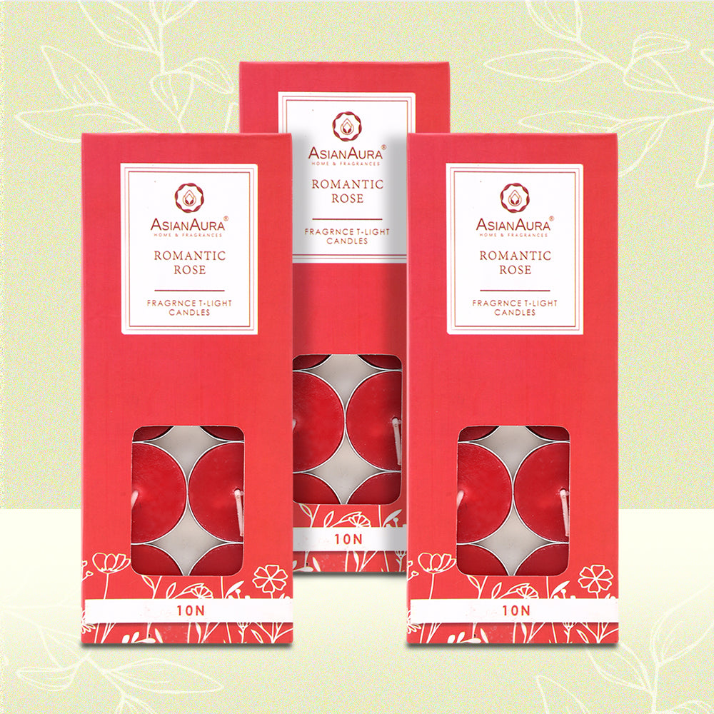 Romantic Rose T-Light Candles - Pack Of 10