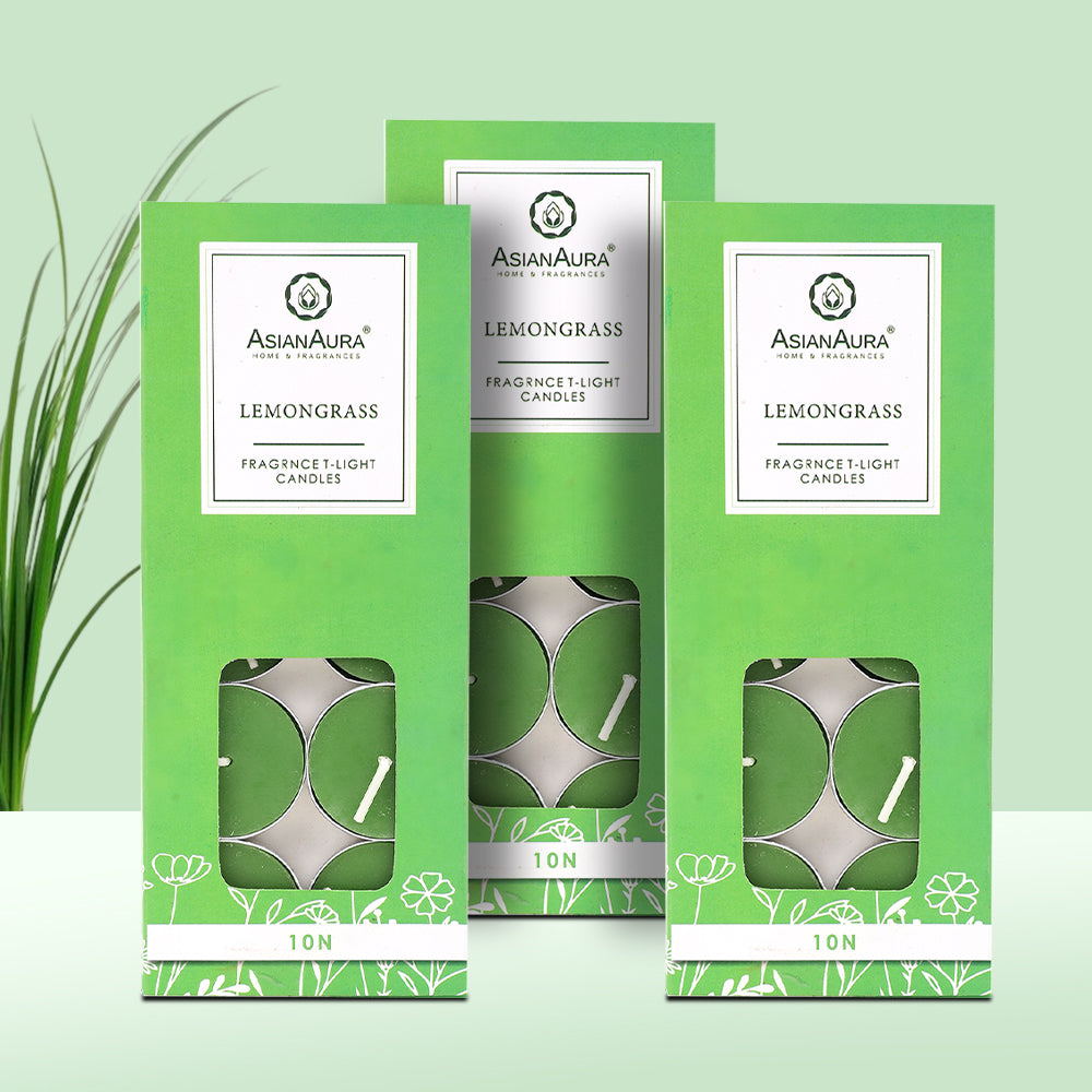 Lemongrass T-Light Candles - Pack Of 10