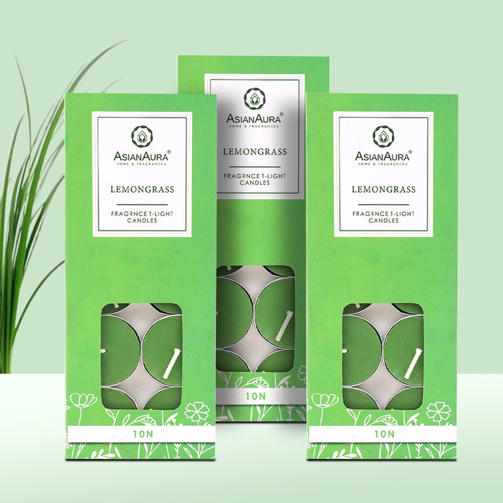 Lemongrass T-Light Candles - Pack Of 10