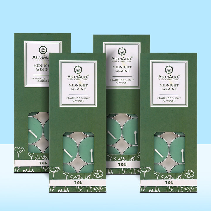 Midnight Jasmine T-Light Candles - Pack Of 10