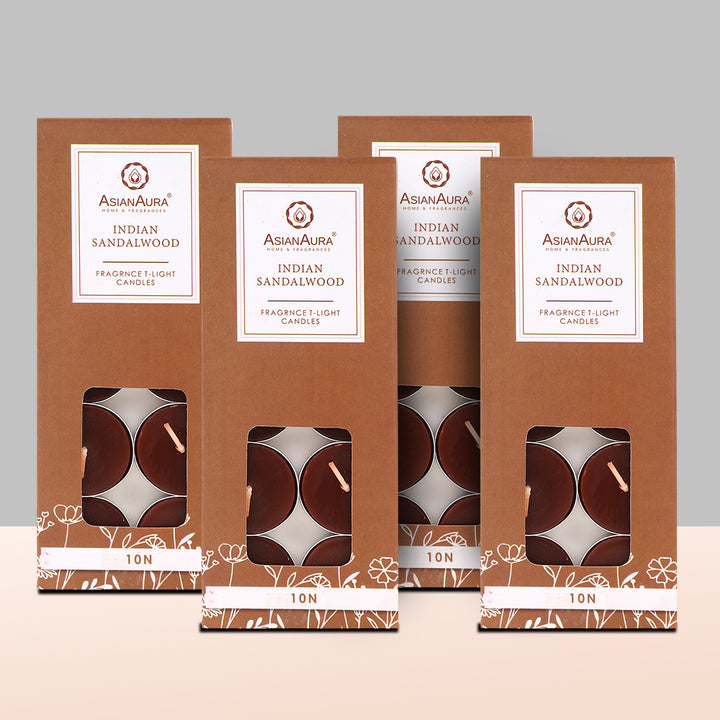 Indian Sandalwood T-Light Candles - Pack Of 10
