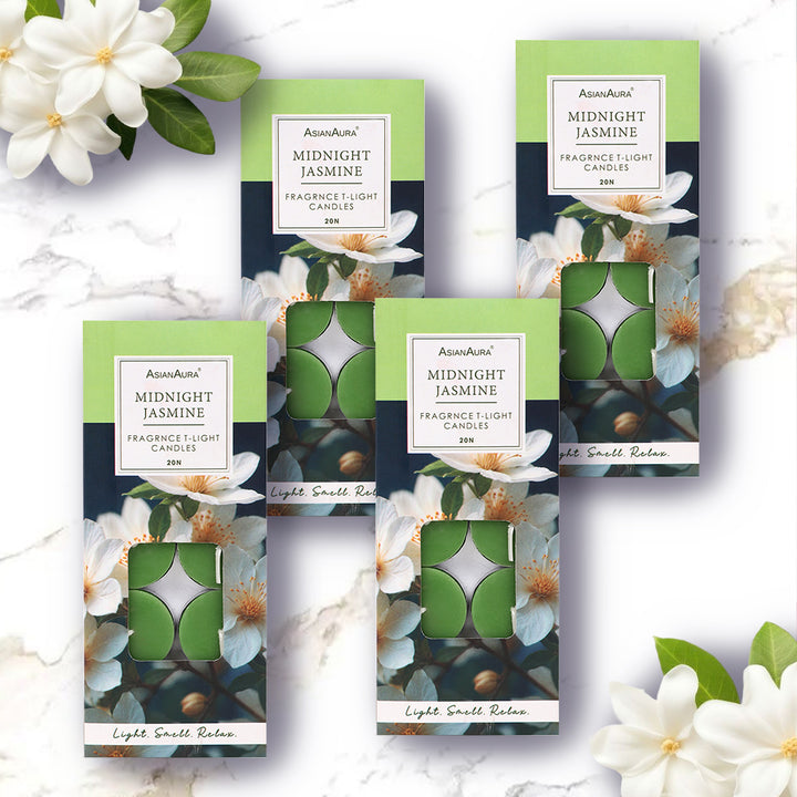 Midnight Jasmine T-Light Candles - Pack Of 20
