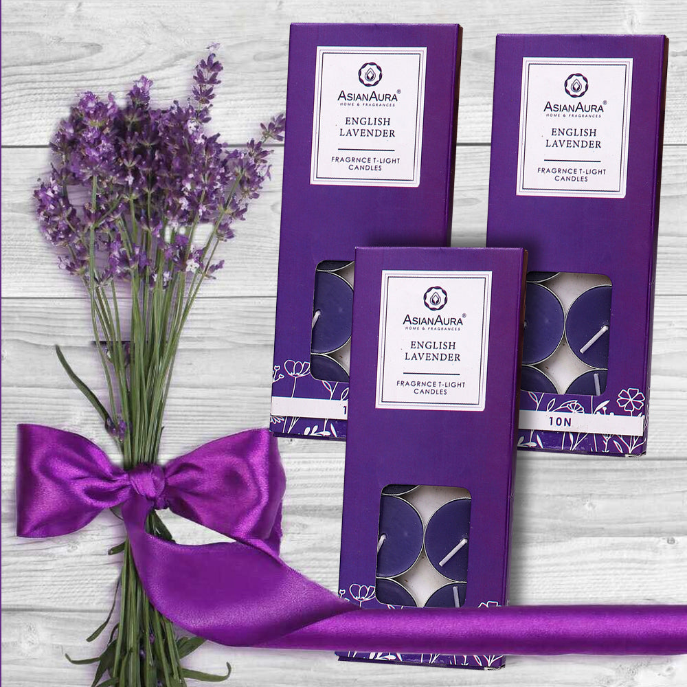 English lavender T-Light Candles - Pack Of 10