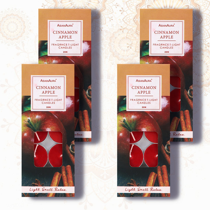 Apple Cinnamon T-Light Candles - Pack Of 20