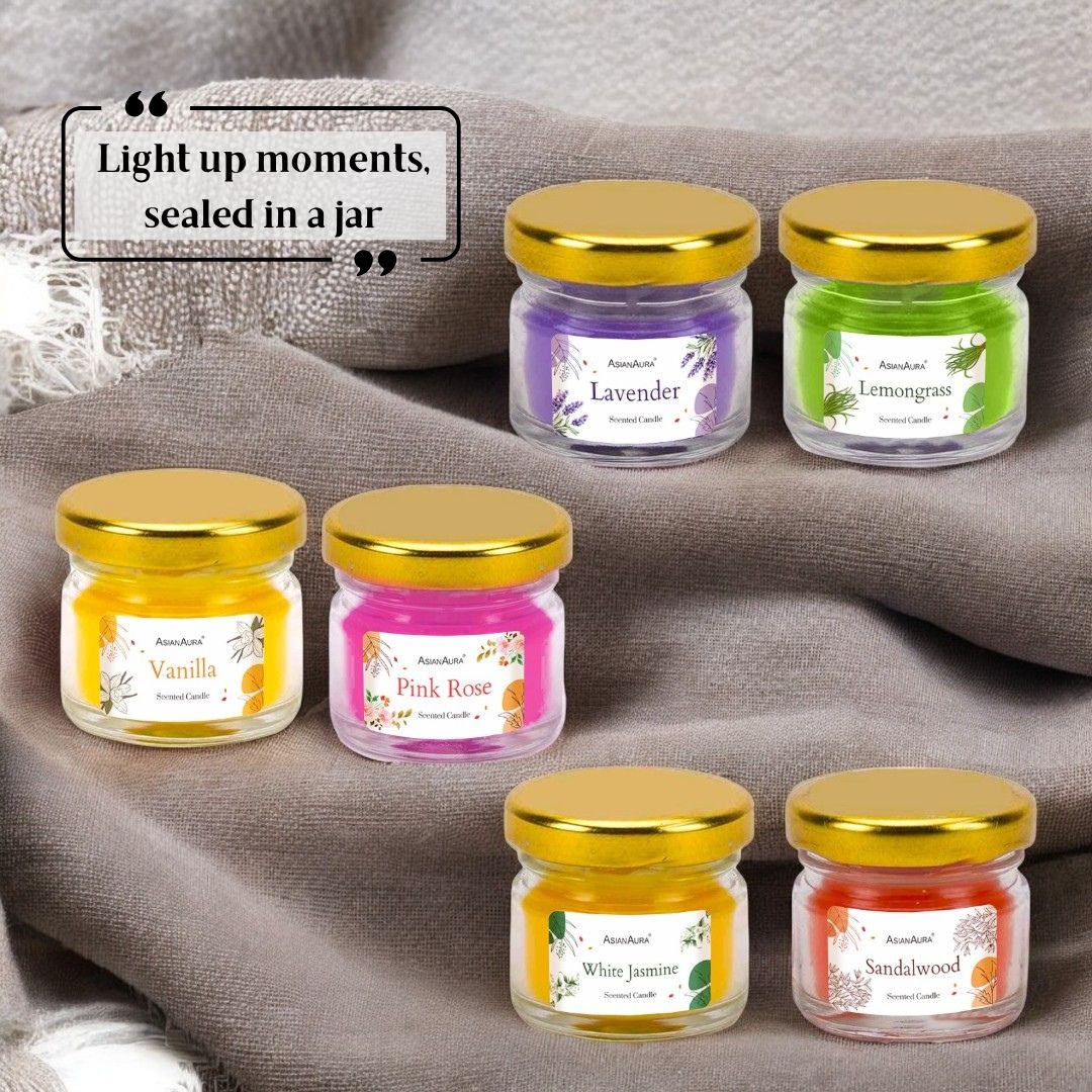 Premium scented mini jar candles for home fragrance