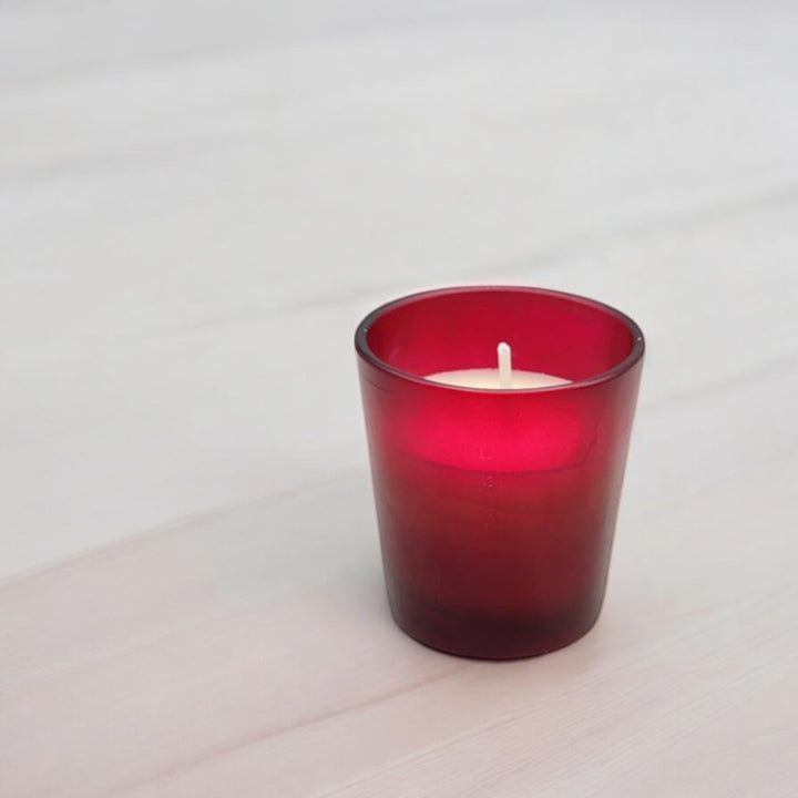 Red Mini Frosted Jar Candle (Pack of 4)