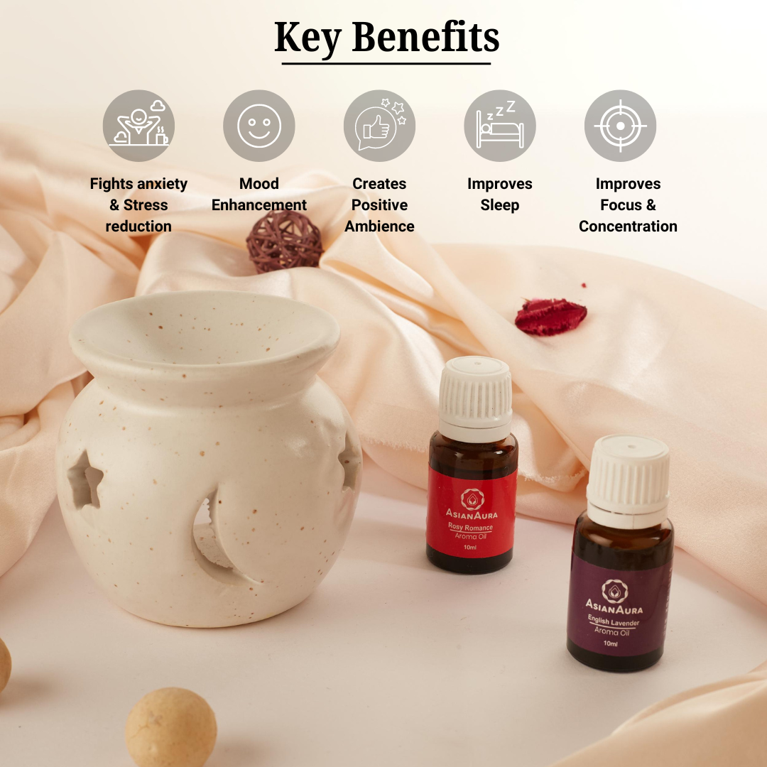 White Ceramic Aroma Oil Diffuser for Home Fragrance