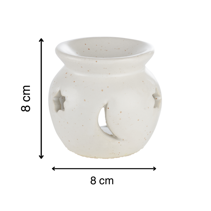 White Ceramic Oil Burner with Tea Light Candle