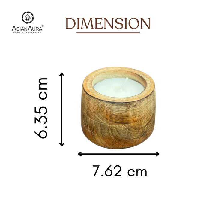 Scented Wooden Cylindrical Shaped  Candle - Vanilla Fragrance