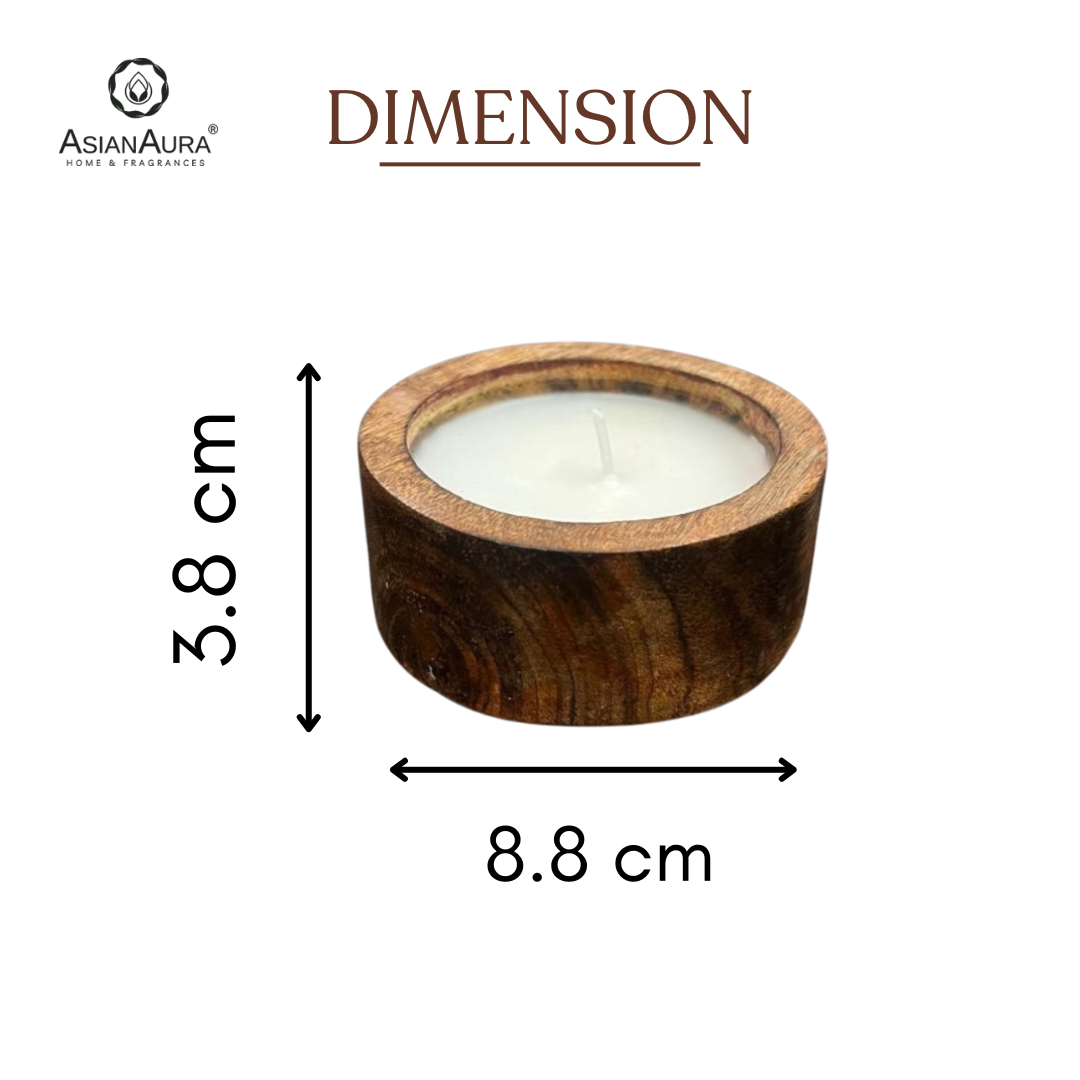 Scented Wooden Square Bowl Candle - Vanilla Fragrance